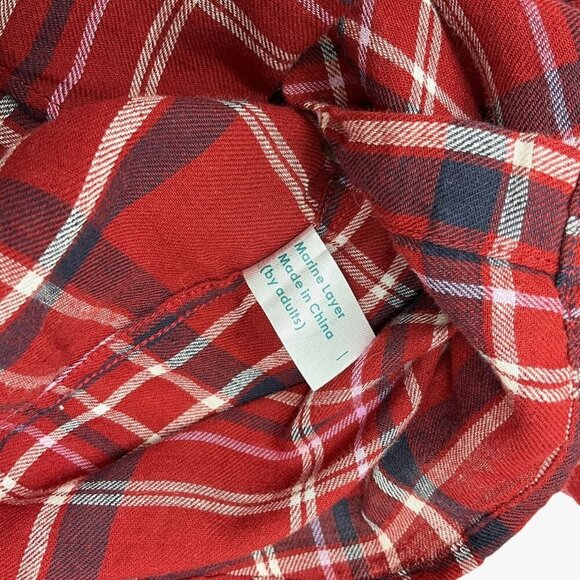 Marine Layer Abby Button Down Shirt Red Plaid Size S Long Sleeve Collared - Picture 8 of 8